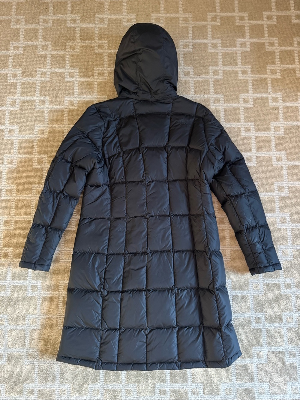 The North Face 550 Goose Down Hooded Long Puffer Parka Winter Coat Black Large - Picture 8 of 16